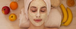 Girl with rejuvenating facial mask